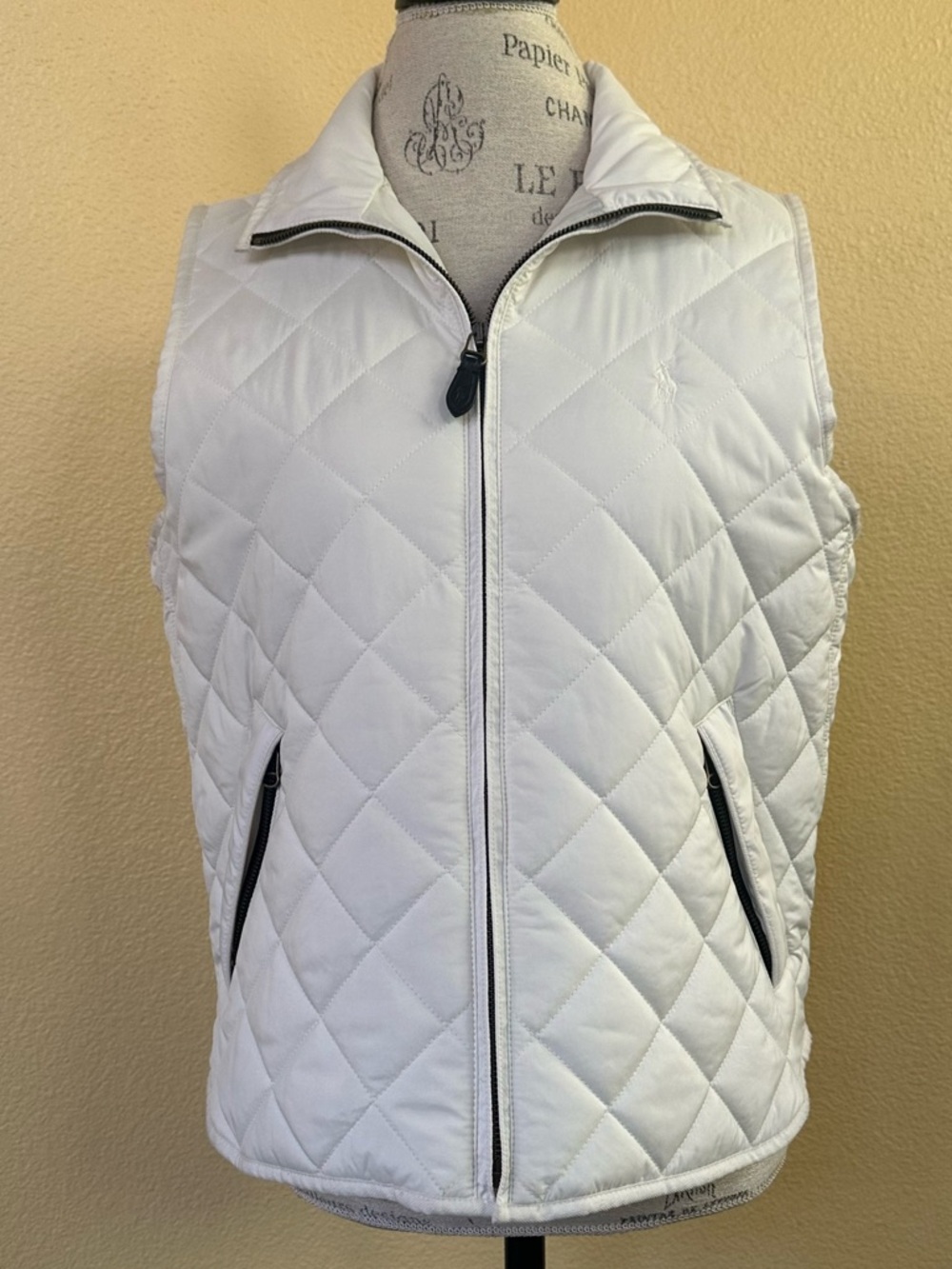Ralph Lauren Blue Label Quilted Full-Zip Vest In White Size Large Like New! - Picture 2 of 9